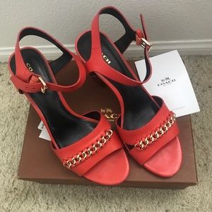 Coral Phoebe Coach Sandal